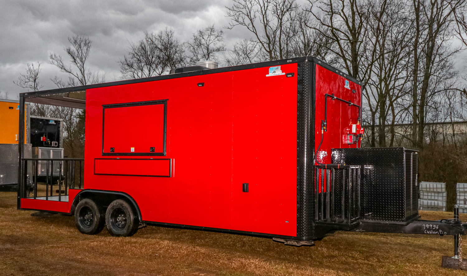 8.5x22 Red Blackout BBQ Trailer - Custom Trailer Pros